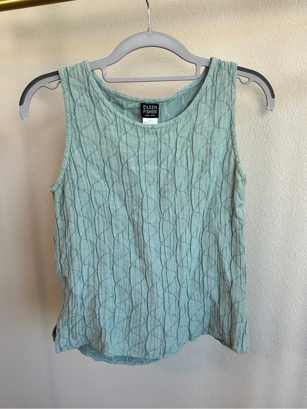 Eileen Fisher Aqua Textured Sleeveless Tank